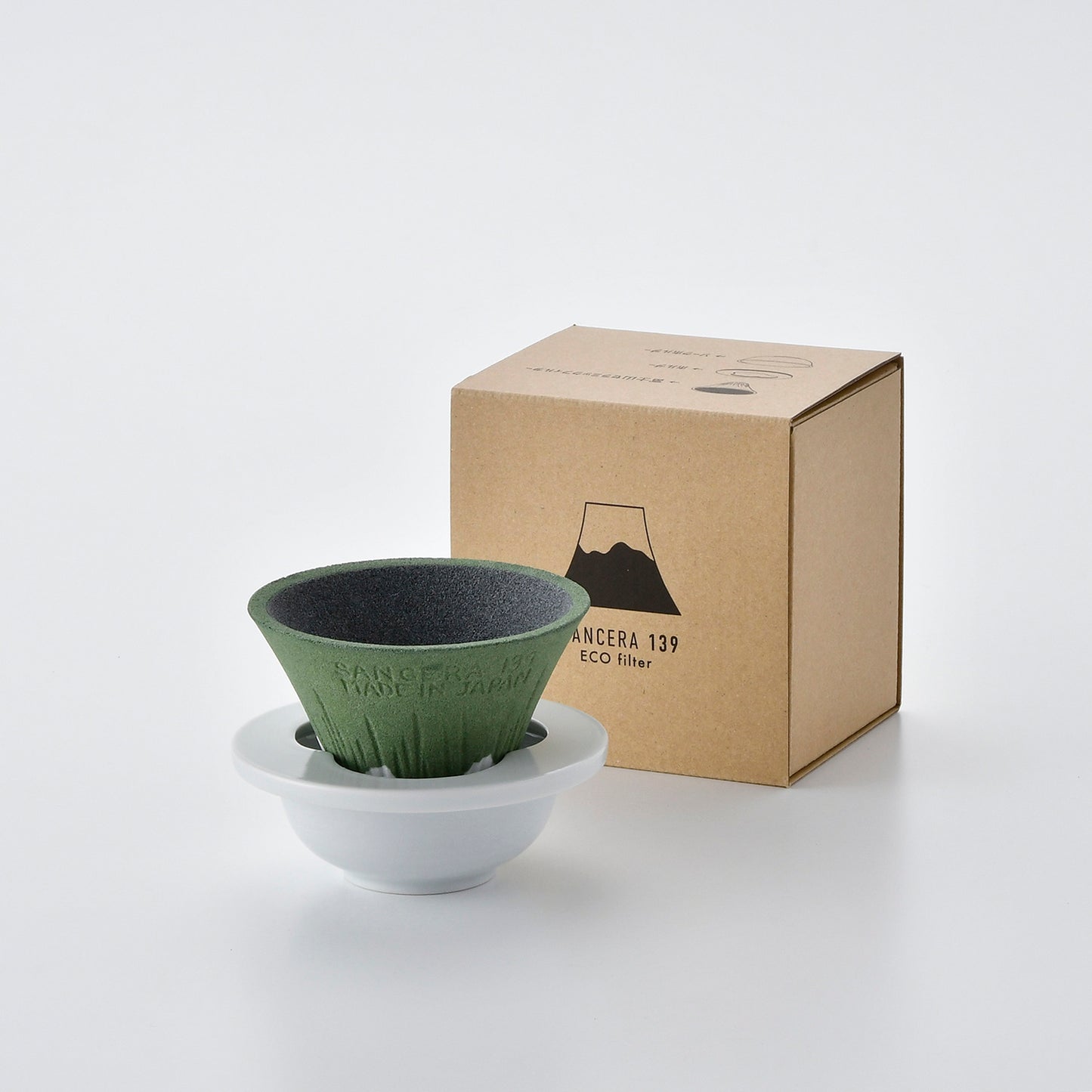 [波佐見焼] ECO filter 富士山 セラミックコーヒーフィルター 緑