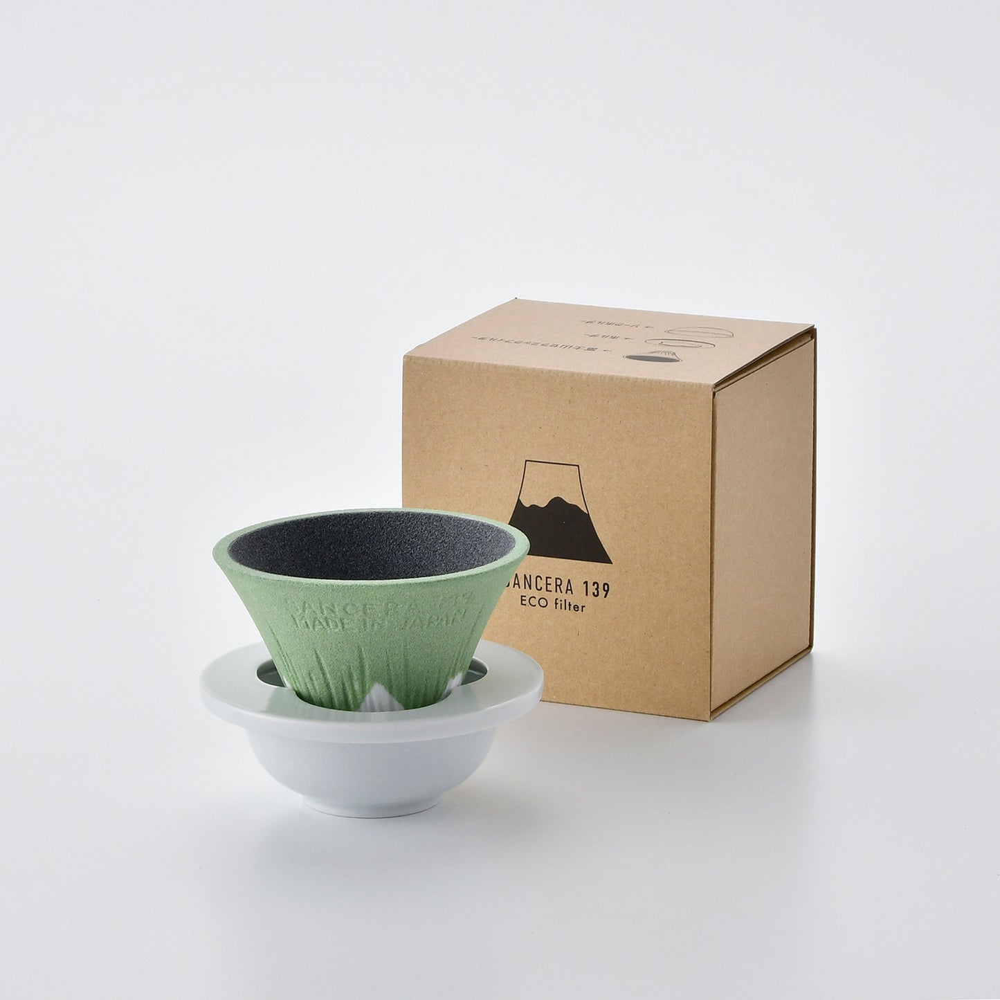 [波佐見焼] ECO filter 富士山 セラミックコーヒーフィルター 薄緑