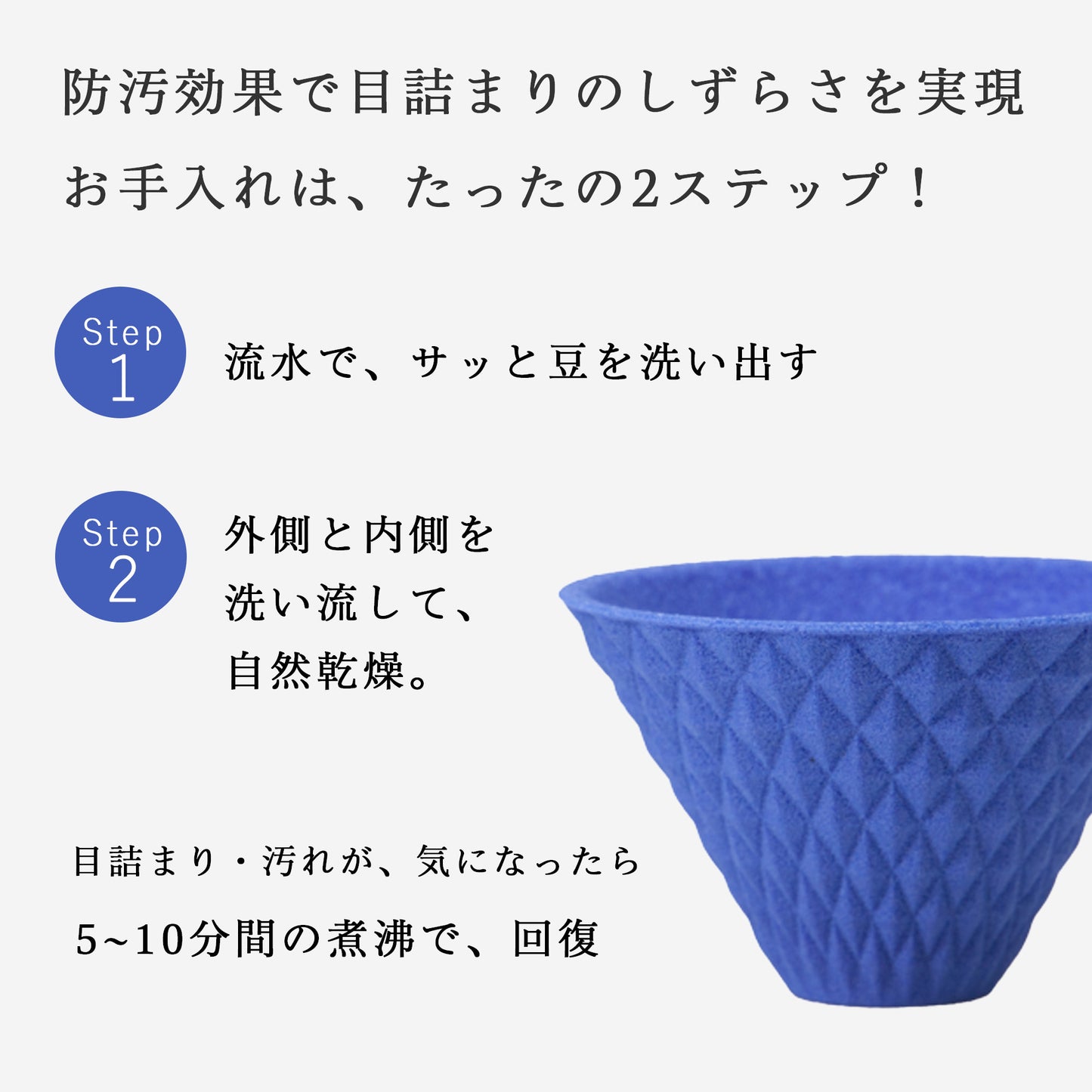 [波佐見焼] ekubo one drip セラミックコーヒーフィルター Ultramarine blue